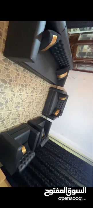 طقم كنب جلد فاخر بسعر حررررق