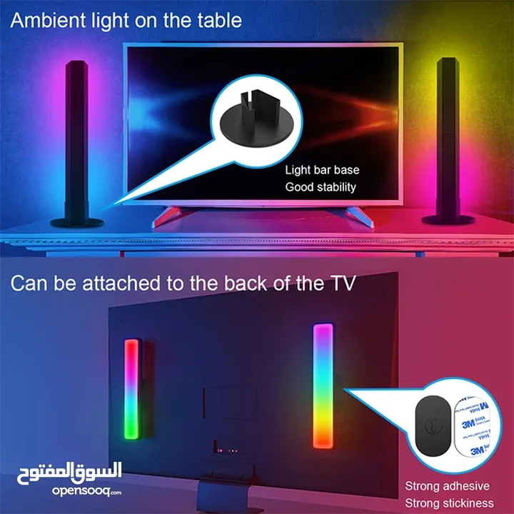 LED غرفة نوم الموسيقى اللاسلكية مصباح لتهيئة الجو OEM الكمبيوتر سطح المكتب RGB الملونة إيقاع APP الت