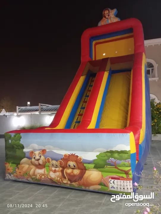 نطاطيات العاب اطفال في قطر  زحلاقية مع ارتفاع 8 متر  نطاطيات مع زحلاقيه ارتفاع 10 متر بركة السباحة