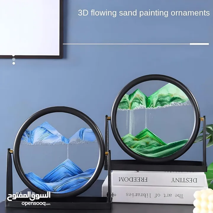 ساعة رملية مائية ثلاثية الأبعاد (3D) مصنوعة يدويًا بدقة وإتقان، لتمنحك مناظر طبيعية .