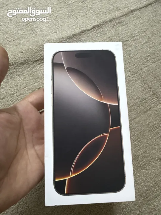 iPhone 16 Pro Max  آيفون 16 برو ماكس   تيتانيوم صحراوي  جديد  مقاومة الطرطشة والماء والغبار