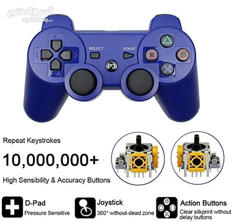 يد العاب جيمنغ بلايستيشن 3 الوان متعددة DoubleShock PS3 Controller Wireless Gamepad