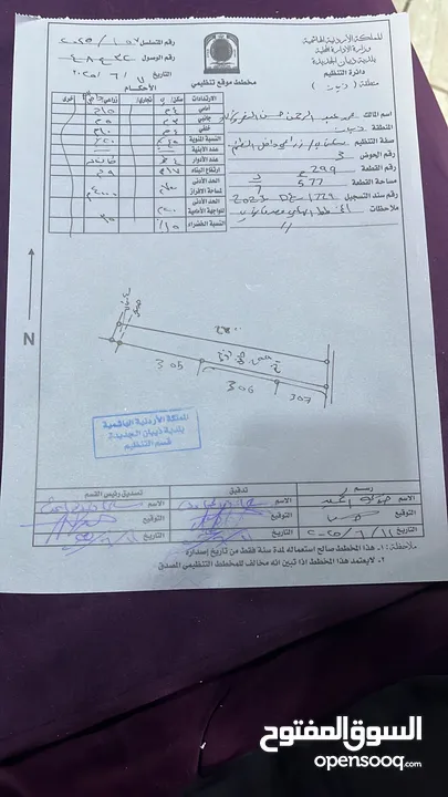 قطعة ارض زراعي وتصلح سكني داخل التنظيم قوشان مستقل مساحه 7557 متر مربع في مأدبا (ذيبان) واجهة 32 متر