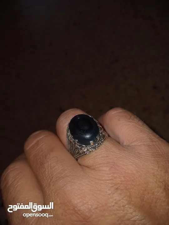 خاتم فضة حجر نادر 925 للبيع بسعر 400