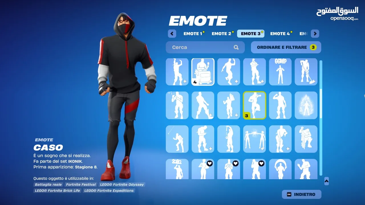 حساب فورت نايت يحتوي على سكن الآيكونك الحساب قابل للربط على جميع المنصات إكسبوكس، بلايستيشن، نينتندو