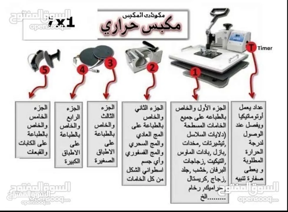 مكبس الحراري + طابعه حراريه epson