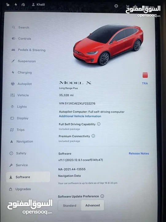 Tesla model X dual motors-long range plus    2020 تسلا X موديل 2020 بطاريه اكبر حجم  قابله للبدل