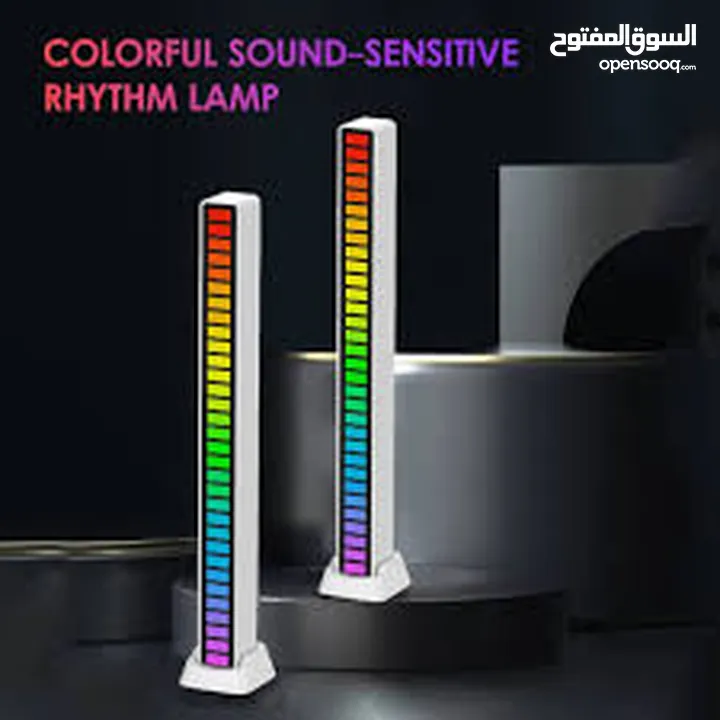 مسطرة  ار جي بي  RGB ذبذبات اضاءه متصاعده  مع حدة الصوت  تعمل على usb