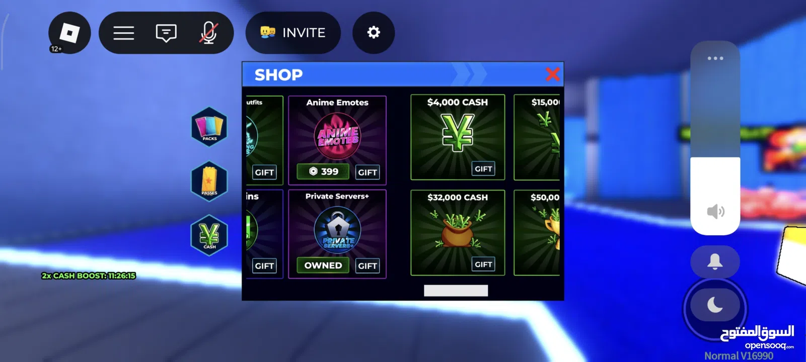 حساب روبلوكس ماب البيوو سكنات و بلوكس فروت للمعرقين فيها و مزبد و مايك و شات  على 600 شيكل