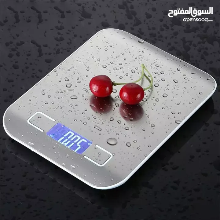 ميزان دقيق بالغرام لغاية 5 كيلو منزل او محل او مطبخ ستانلس معدن شاشه LCD ميزان طعام ميزان نادي