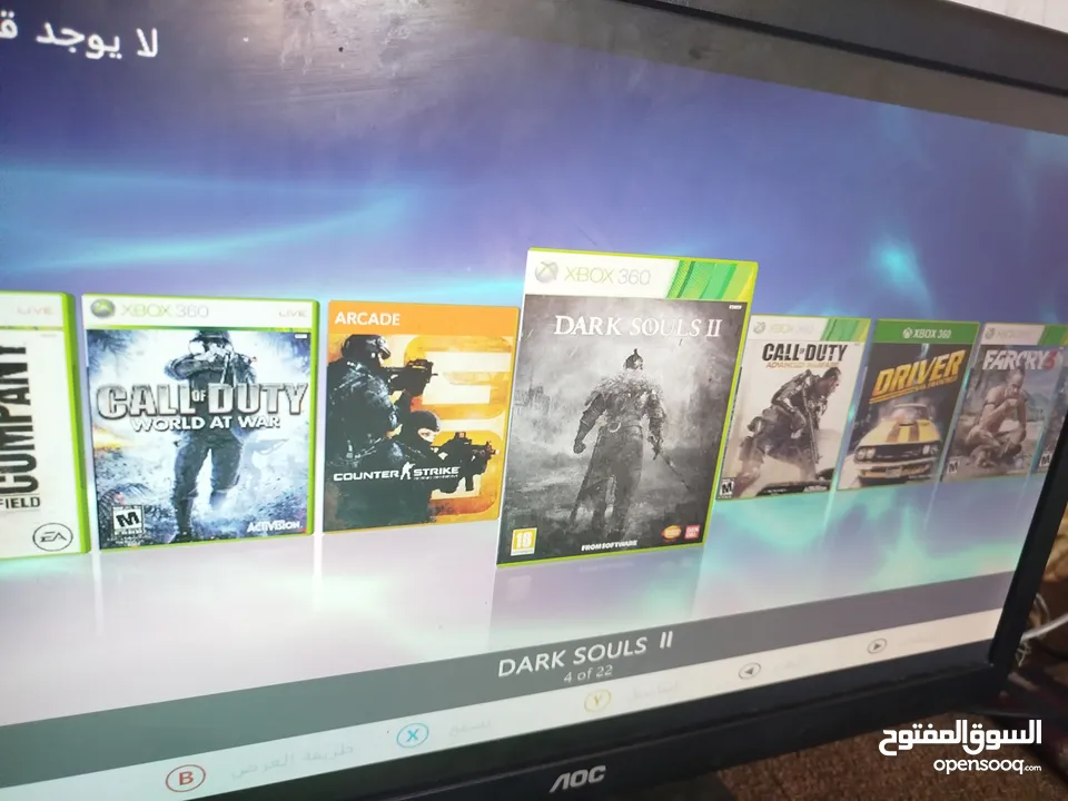 موجودxbox360slim مع محوله الأصلي وا ايد وحده عليه22لعبة