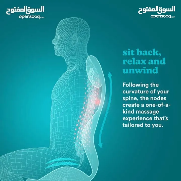 Total Recline Shiatsu Massage Cushion كرسي مساج متعدد الوضعيات، صناعة أمريكية.