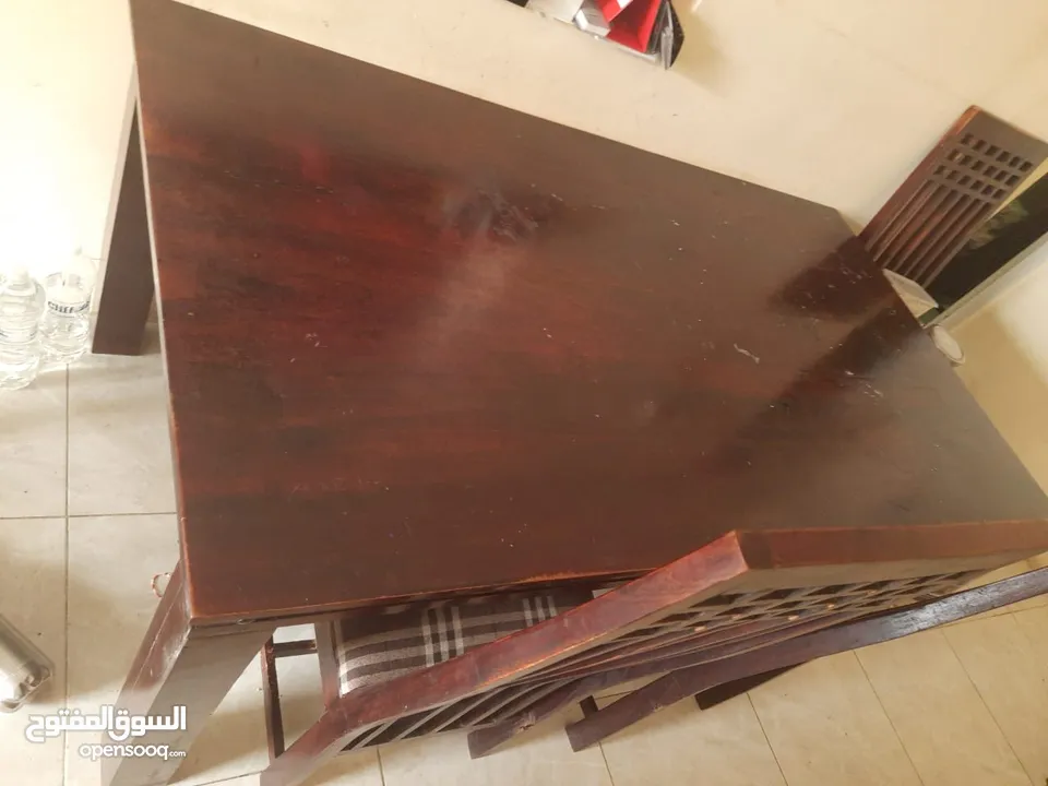 wooden Dining Table with 5 Chars available at Seeb near Indian school Seeb