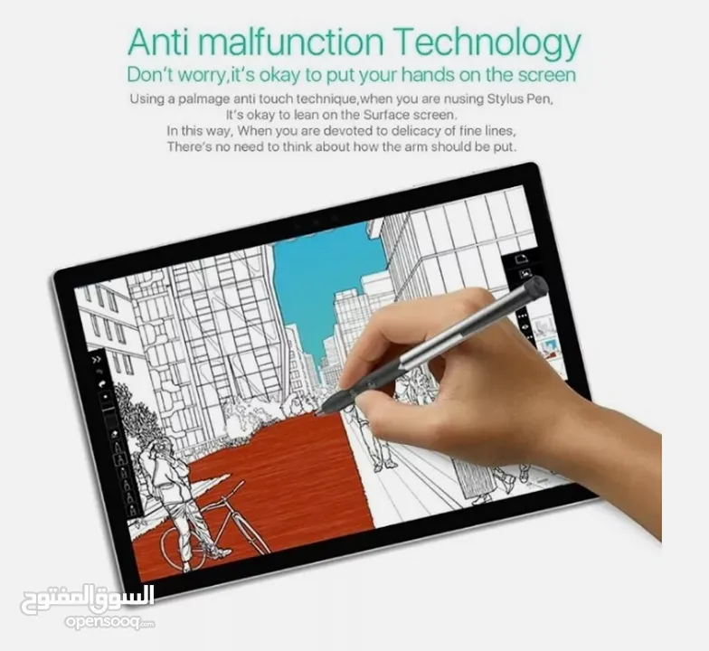 قلم مايكروسوفت سيرفس ، شاشة 1.5 ملم ذات حساسية عالية ودقة دقيقة قابلة لإعادة الشحن Heiyo Stylus Pen