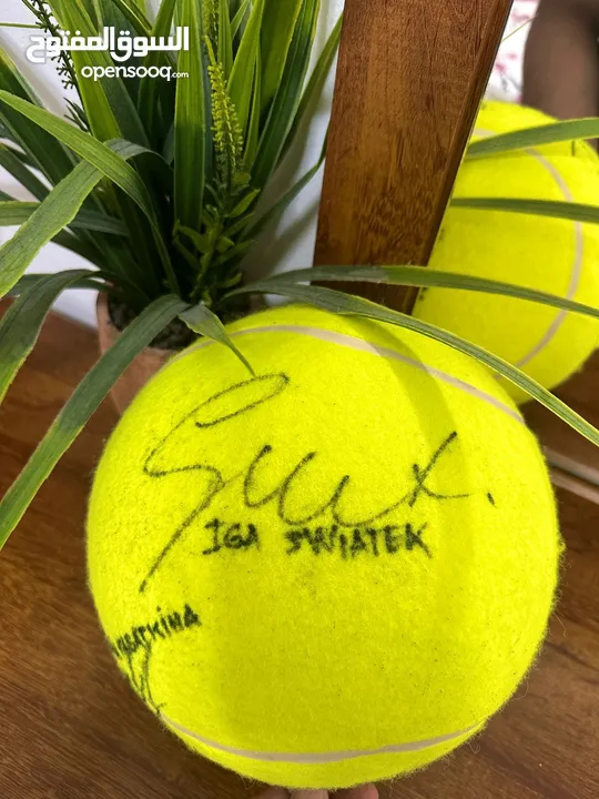 Authentic Signed Jumbo Autograph Tennis Ball by 5 WTA Players During The Dubai WTA 2024 Open