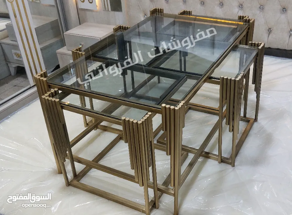 اطقم طربيزات عدة موديلات  حديد وخشب