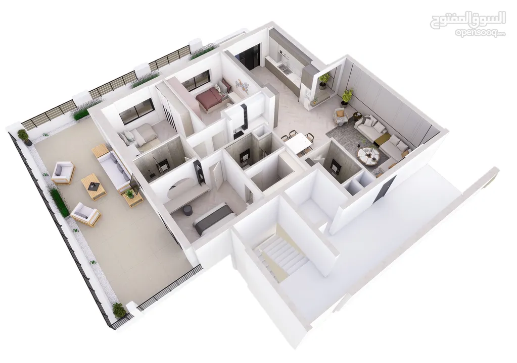 روف 163 متر يتبعه ترس 87 متر للبيع في عين مصباح مقابل جامعة القدس المفتوحة\كلية مسقط باطلالة مفتوحة