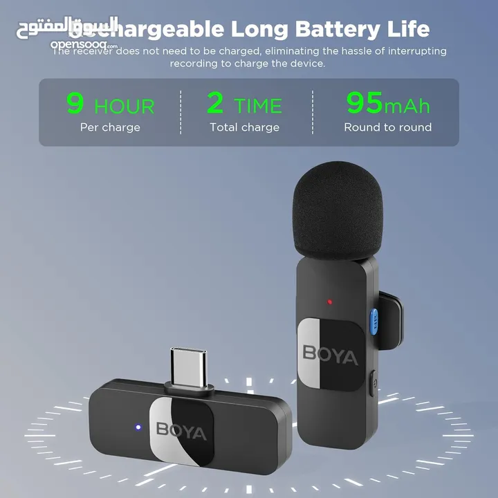 مايك تسجيل من براند بويا الأصلي لهواتف الاندرويد Boya BY-V10 For Android Mic
