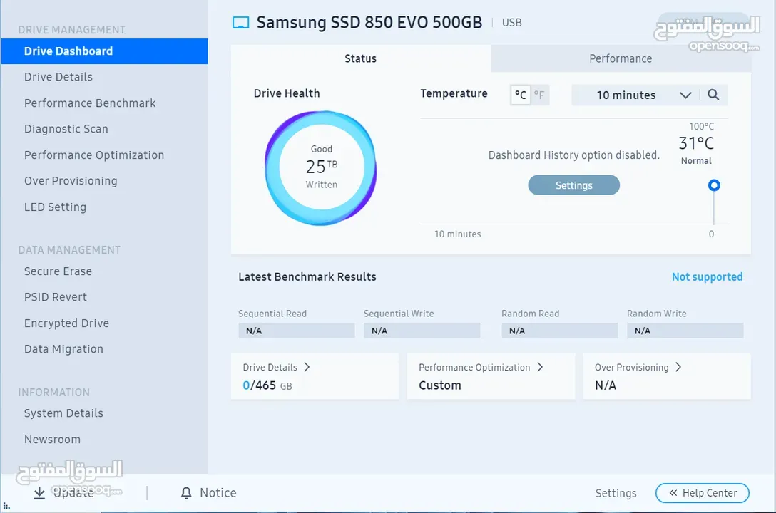 للبيع HDD 4TB WD Purple SSD 1TB SAMSUNG 870 EVO SSD 500GB SAMSUNG 850 EVO