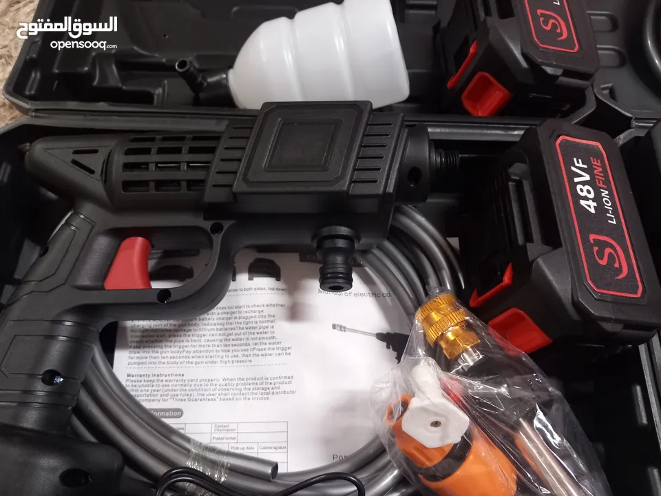 مضخة غسيل سيارات شحن مع  بطارية عدد (2) 48 فولت يضاف اجور توصيل