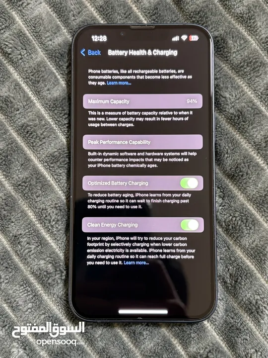 (Iphone 13) )128GB) )بطاريتة (94 الجهاز  لون اسود الجهاز نضيف فش في ولا اي مشكلة