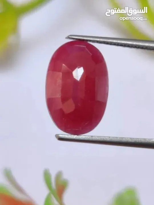 خاتم ياقوت أحمر أفريقي غير معالج درجة ممتازة مع شهادة natural untrated ruby ring with certificate