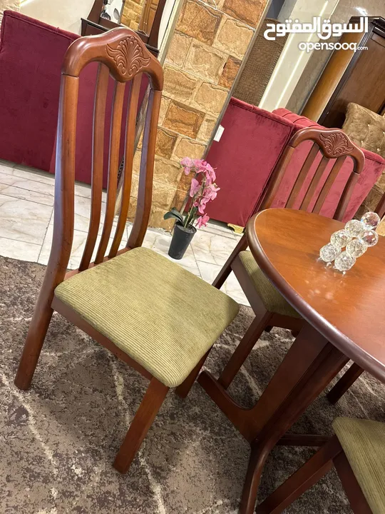 طاولة سفره 6 كراسي خشب تك