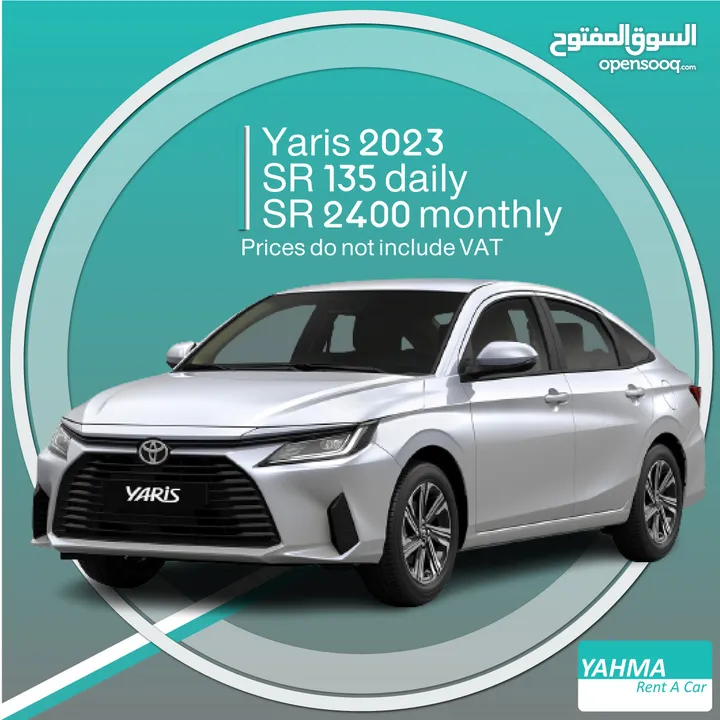 Toyota Yaris 2023 for rent - Free delivery for minthly rental