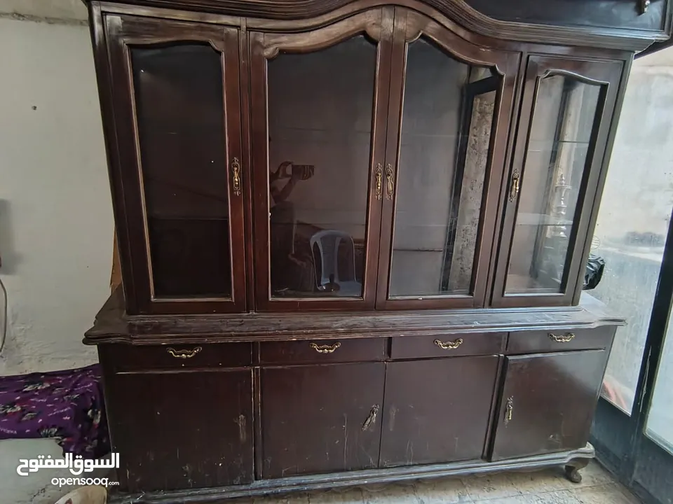 طقم كنب 7مقاعد غرفة جلوس +بوفيه طابقين خشب تقيل