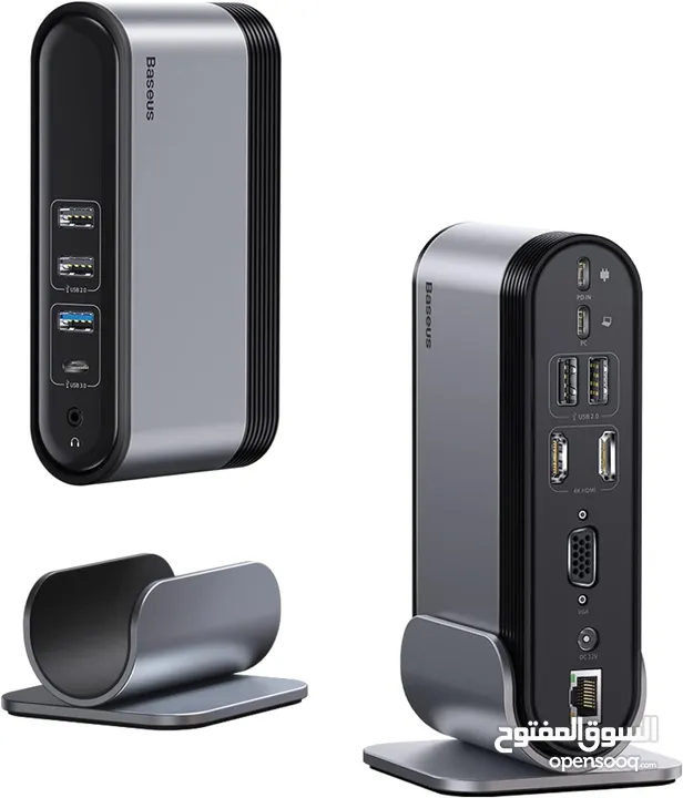 دوكسيشن ثندربولت تايب سي USB C Docking Station Dual Monitor, Baseus 14-in-1 Laptop Docking Station w