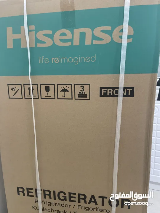 ثلاجة هايسنس ب بابين جديد جدا 260 لتراً  43 كيلو two-door refrigerator 260 liters  Brand new HİSENSE