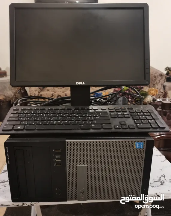 جهاز كمبيوتر دل مع شاشة و كيبورد مكتبي Desktop computer Dell with Dell screen & Keyboatd