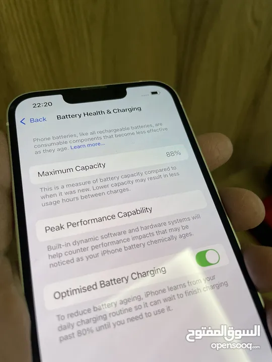 IPHONE 13 (128-256 gb) 86% - 94%                      أيفون 13 بطاريات عالية بحالة الوكالة