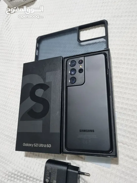 مستعمل اخو الجديد Samsung S21 Altra أغراضة والكرتونه الأصلية عربي متوفر توصيل