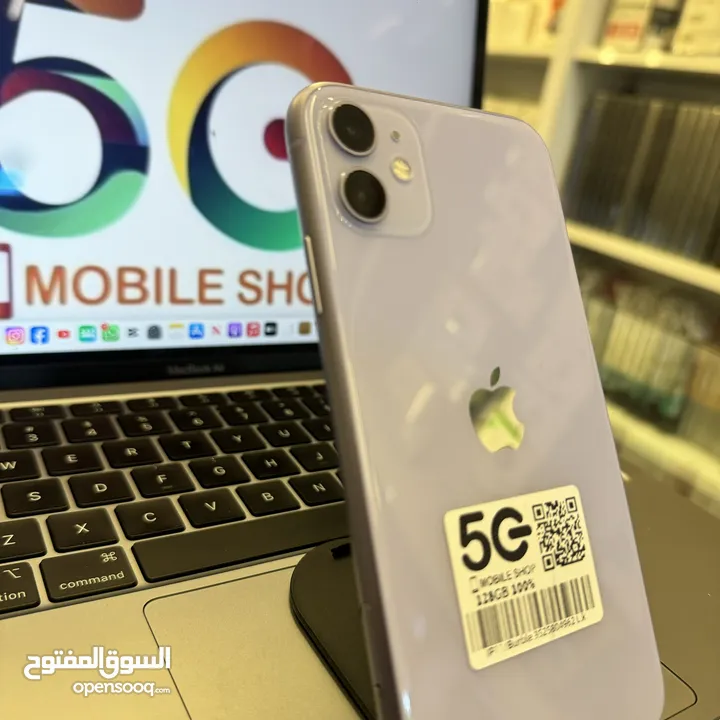 ‏iPhone 11 128GB battery 100% used  بطاريه اصليه 100 ليست مرفعه انظف ايفون 11 وع الفحص