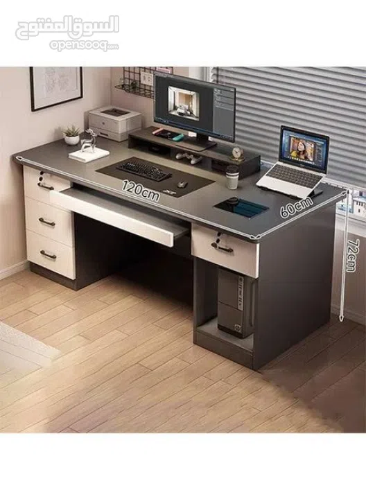 مكتب دراسة وعمل عصري – تصميم ذكي ومساحة عملية تصميم عصري بلون هادئ يناسب كل الديكورات الح