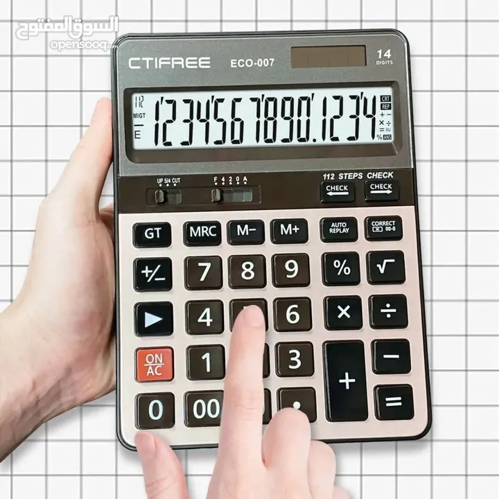 آلة حاسبه 14 رقم اله حاسبة ثنائية القدرة تعمل بالطاقة الشمسية وعن طريق البطارية CALCULATOR