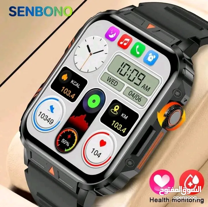 ساعة Senbono Air3 الذكية للرجال والنساء ، شاشة عرض Amoled Hd مع إمكانية الاتصال والرد اللاسلكي