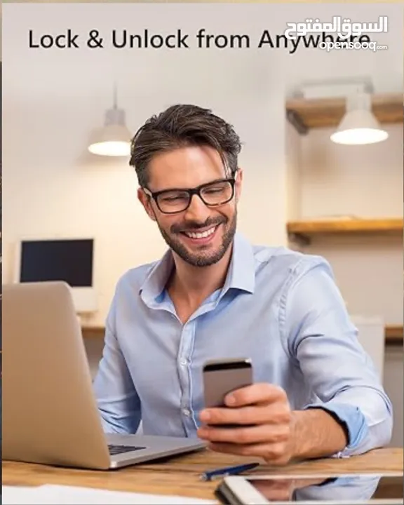 قفل ذكي ‏Razuvious، قفل باب ببصمة الإصبع،قفل دخول بدون مفتاح، تطبيق مجاني، بطاقة IC، للمنزل والمكتب