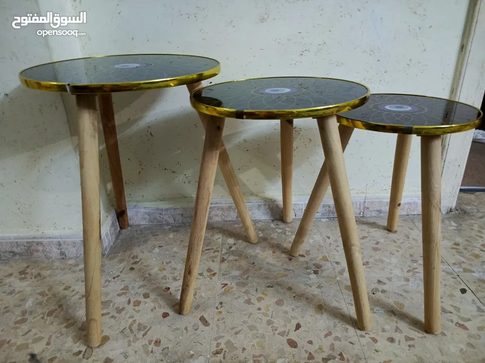 طاولات سيرفيس عدد 3 بأحجام مختلفة