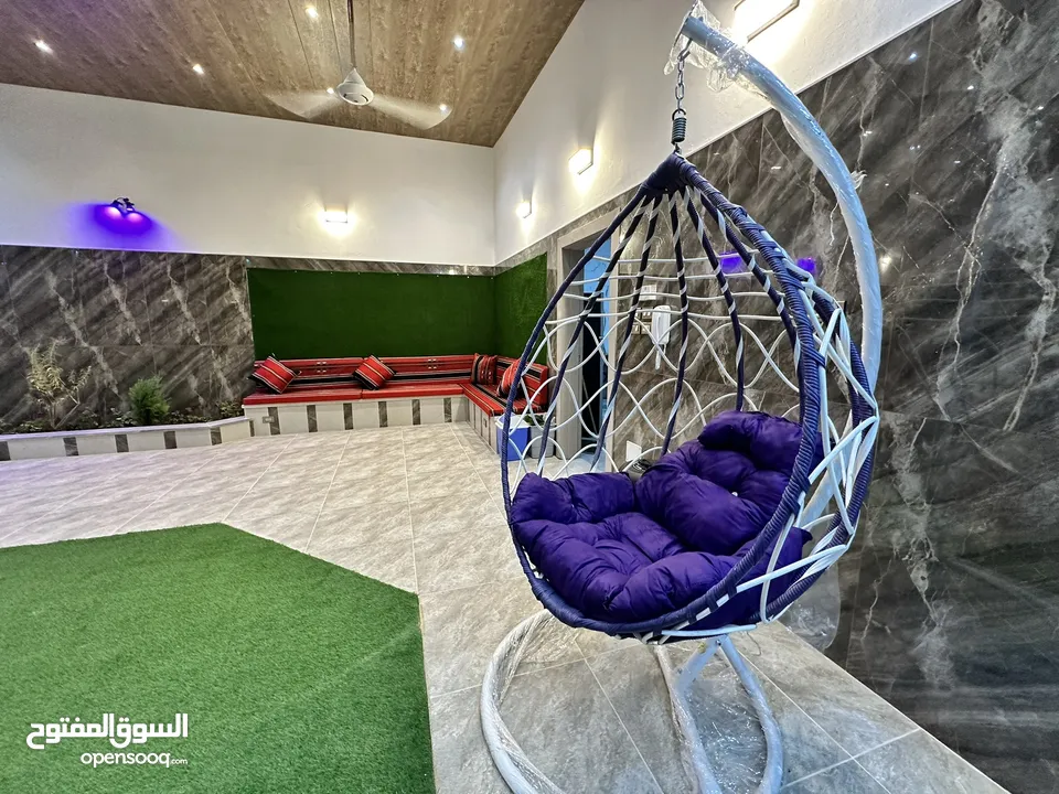 شالية كل الفصول مسبح مغلق ومدفى خصوصية عالية جلسة خارجية وباربكيو والعاب اطفال ونافورة وشلال وغيرها