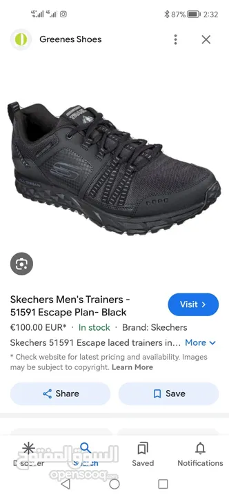 حذاء سكيتشرز Skechers all terrain القصة الجديدة مقاس 45 لون أسود حال الجديد