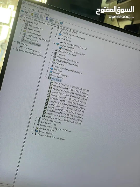 كمبيوتر Core i7 جيل ثامن مع شاشة كبيره 24 انش اصليه