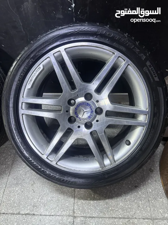 جنط مرسيدس w204 AMG  جنط بحالة ممتازه لا كسور ولا خشوط بحالة ممتازه حجم جنط 17 امامي رفيع خلفي عريض