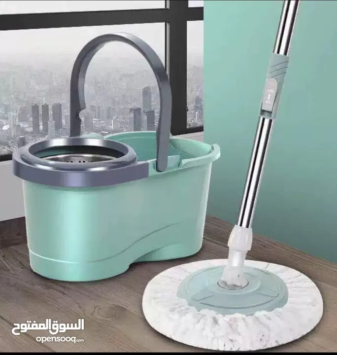 خلي تنظيف بيتك أسهل وأسرع مع الممسحة الدوّارة الذكية!رأس ألياف فيها 300,000 شعيرة دقيقة بتمت