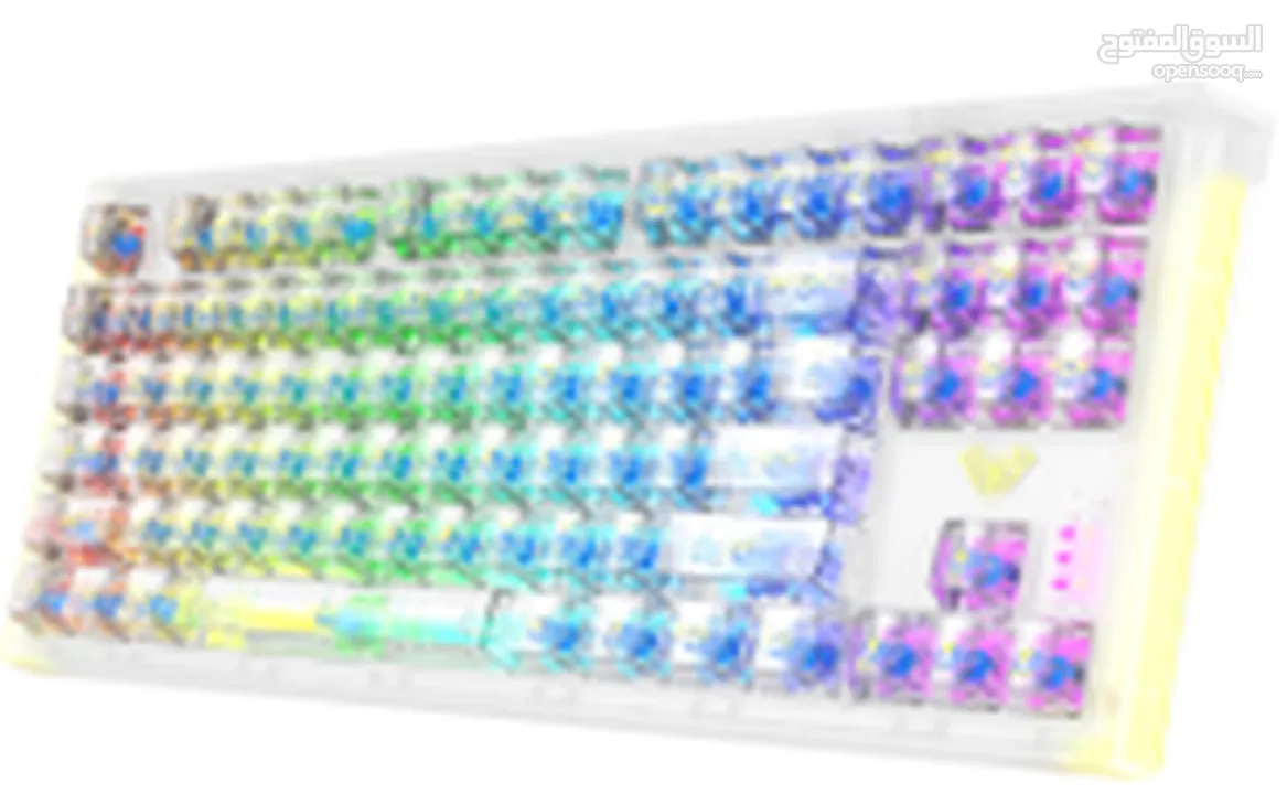 كيبورد جيمنغ مضيئ احترافي لكل الجيمرز  Aula Keyboard F2183 Transparent Layout Gaming RGB Lights OG