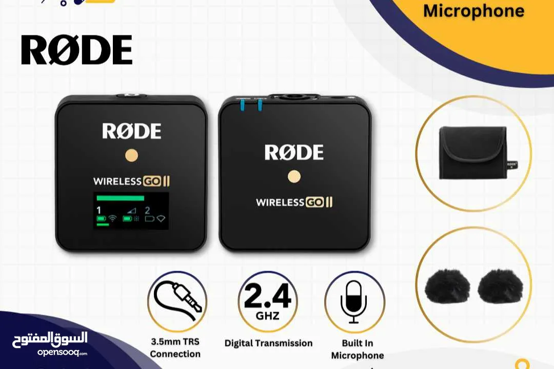 ميكرفون كاميرا رود Rode Wireless Go - Compact Wireless Microphone System, Transmitter and Receiver