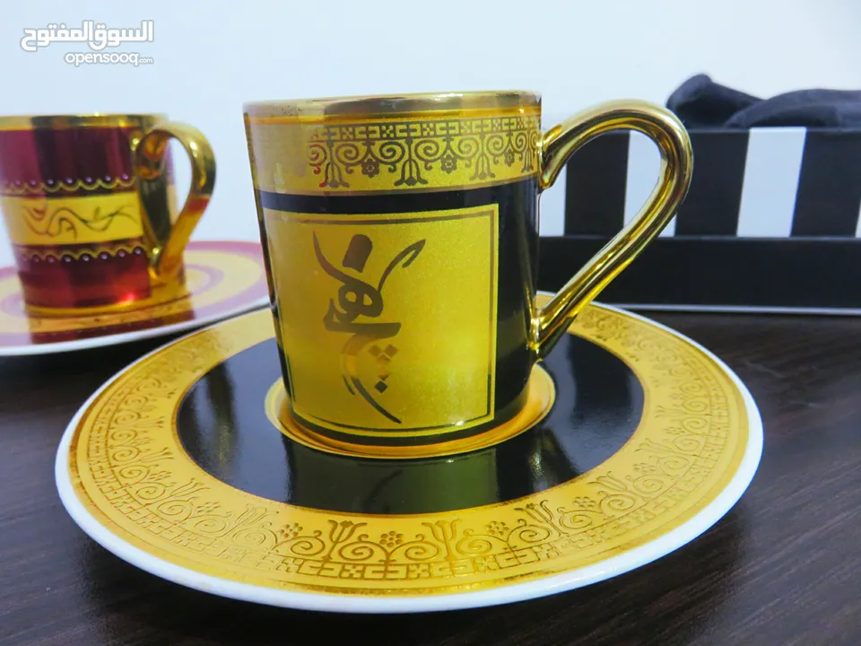 طقم فناجين قهوة مذهب فاخر Golden coffee cups set