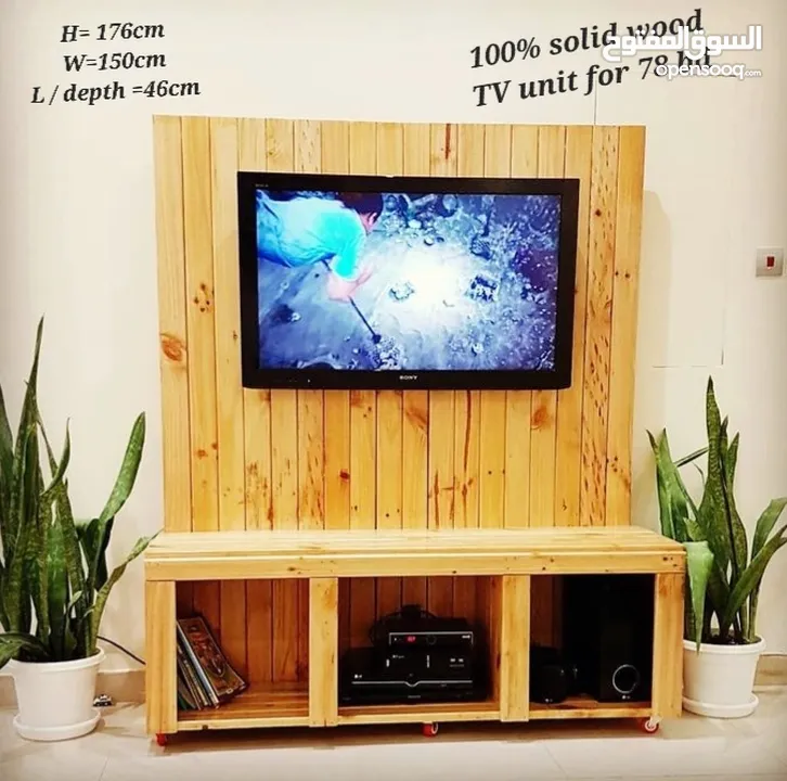 pure wood Tv unit and 6 door cupboard for sale