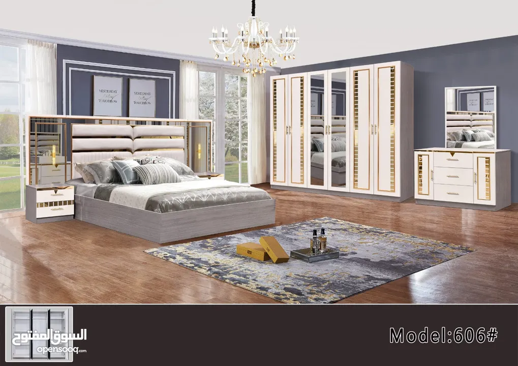 BEDROOM SET 7 PCS WITH MATTRESS WITH FITTING /غرف نوم مع دوشج ۷ قطع مع ترکيب